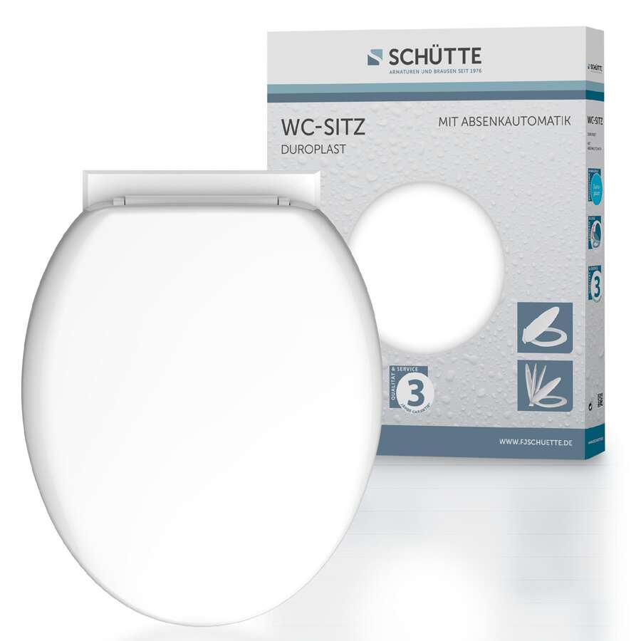 Schütte WC-Sitz Uni Toilettensitz Duroplast mit Absenkautomatik in weiß  10220 | WCs & Toiletten