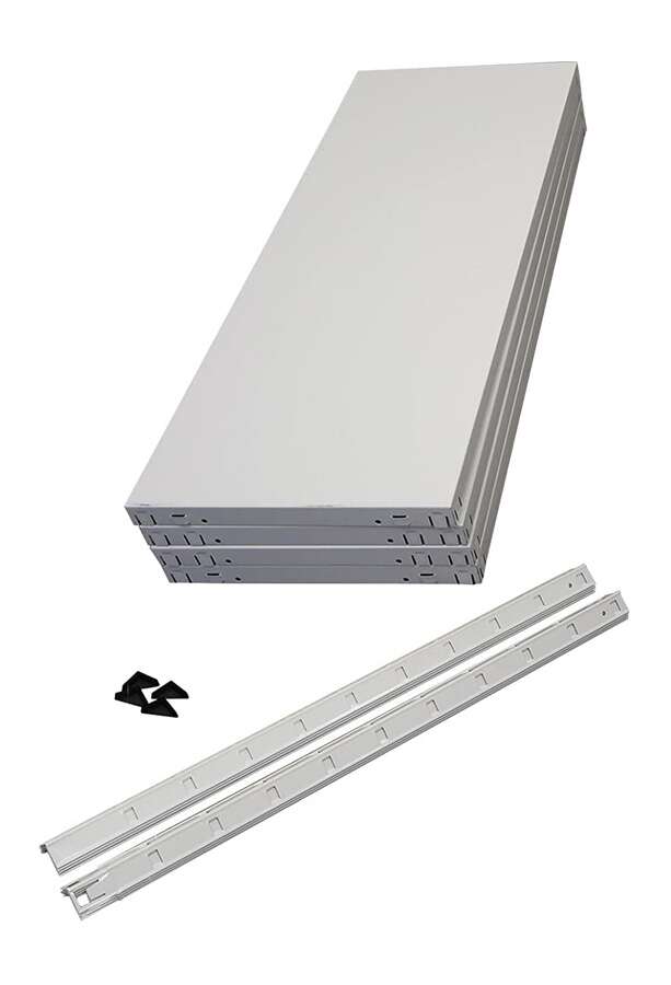 Schulte Steckregal 6 Metall-Böden weiß 200x100x30cm R7110-06-04