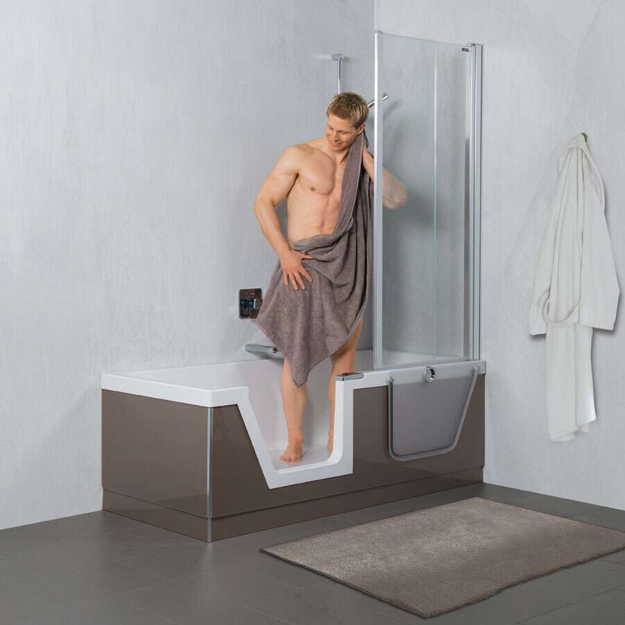 duscholux step-in pure badewanne mit türeinsatz links 180x80 cm