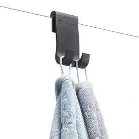 Kaufe Silikon-Duschabzieher mit Haken und Umhängeband, schwarzer