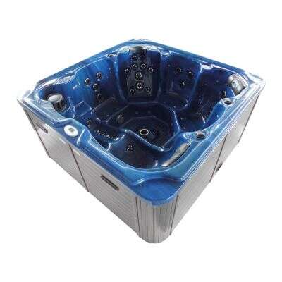 DM-San Duschmeister Outdoor Pool Sano 94 Maxi Whirlpool blau 210x210x92 cm inkl Aussenverkleidung