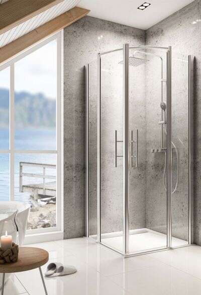 80-100cm Duschkabine Duschabtrennung Falttür Glas Duschwand Dusche Duschtasse BM 