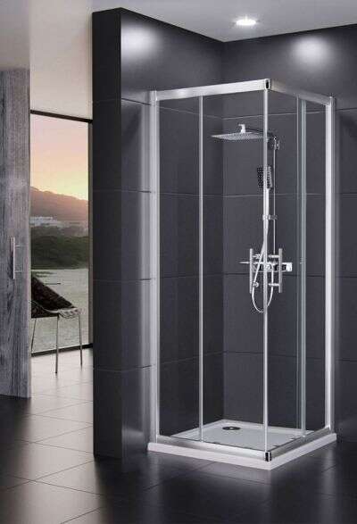 100 x 80 cm Duschkabine Dusche Duschwand 180° Schwingtür Eckeinstieg mit Duschwane Z-B1080