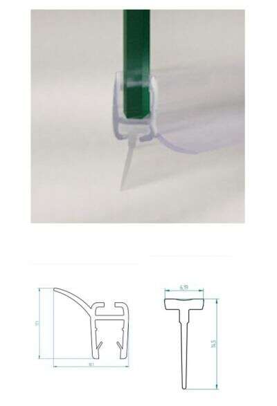 Breuer Breuer Wasserabweiser Dichtung Set waagerecht für Drehfalttür 6 mm Glas, Elana Komfort