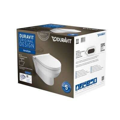 Duravit Duravit Durastyle Basic Set Wand-WC spülrandlos mit WC-Sitz 45620900A1