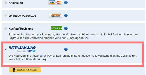 Ratenzahlung bei Duschmeister powered by PayPal