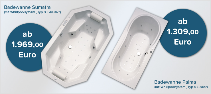Zwei Duschmeister Whirlpool Systeme