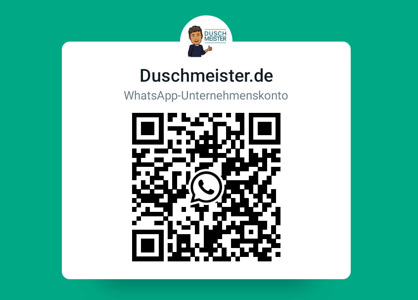 Öffnen Sie die Kamera-Funktion mit Ihrem Handy und scannen Sie diesen Code, um einen WhatsApp Chat mit Duschmeister.de zu beginnen.