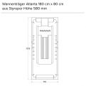 Wannenträger Atlanta 180 cm x 80 cm aus Styropor Höhe 580 mm