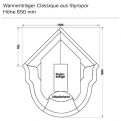 Wannenträger Classique aus Styropor Höhe 650 mm