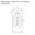 Wannenträger Jamaica 170 cm aus Styropor Höhe 570 mm