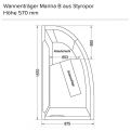 Wannenträger Marina B aus Styropor Höhe 570 mm