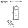 Wannenträger Viva 160 cm aus Styropor Höhe 515 mm