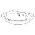 Keramikbecken Saturn 65 cm, weiß